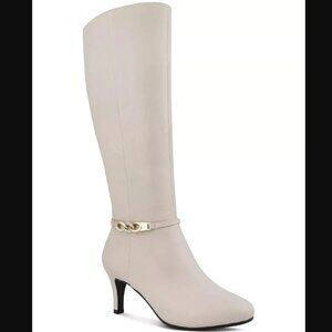 NWB Karen Scott Women's Ivory Hanna Wide-Calf Dress Boots Size 7M Wide Calf